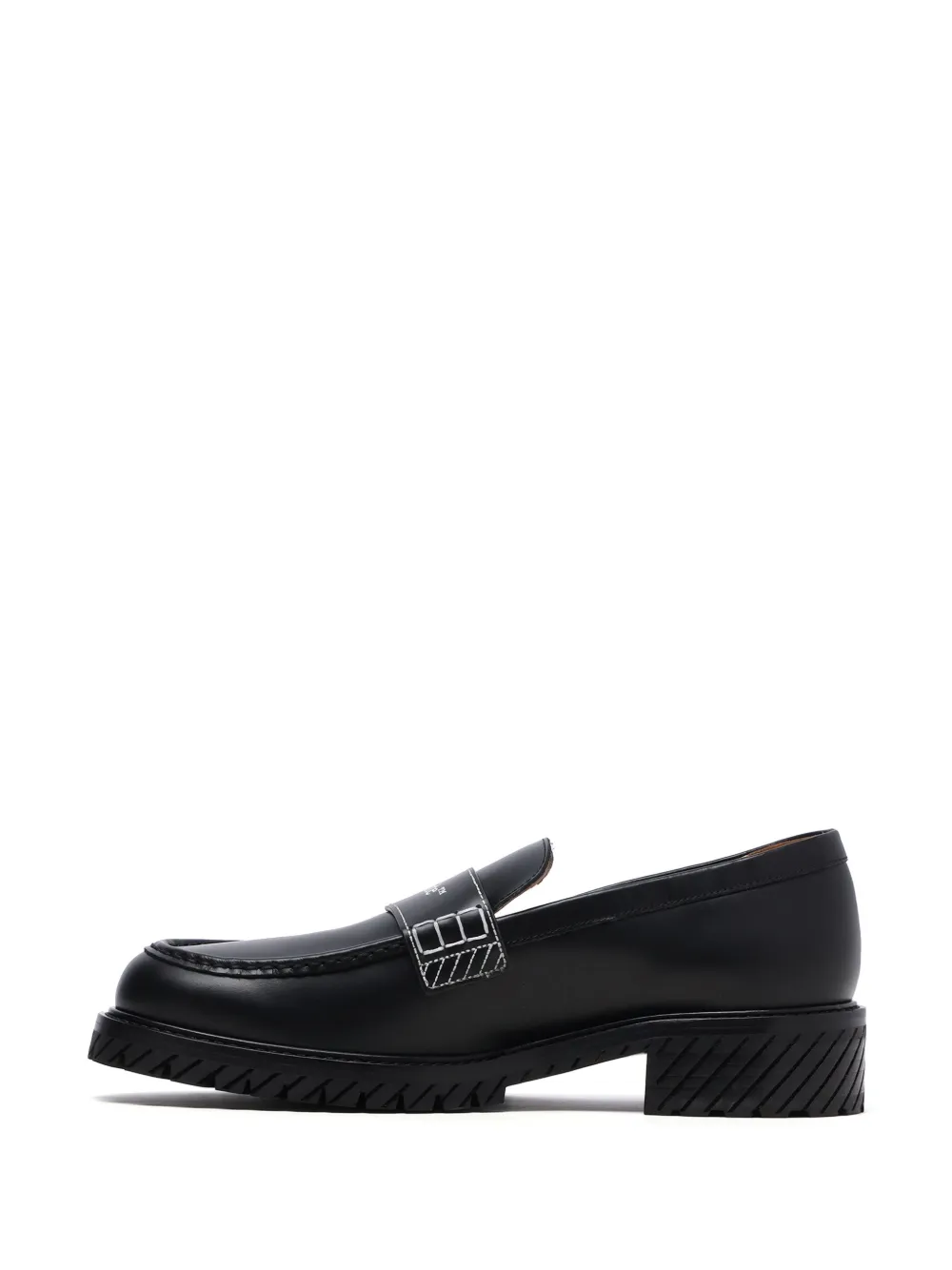 Off-White logo-print loafers Black
