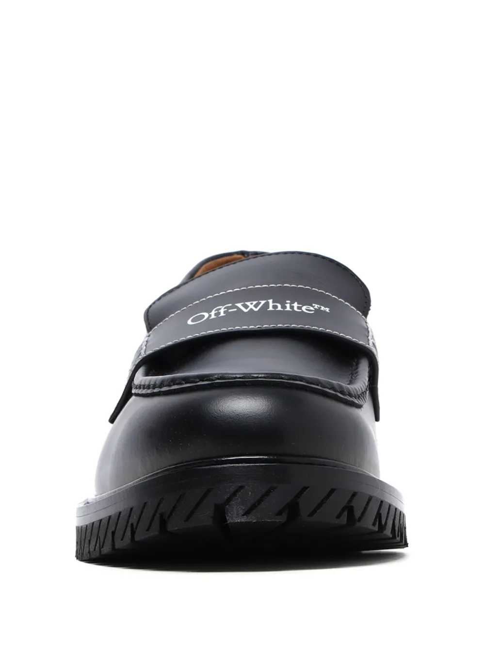 Off-White logo-print loafers Black