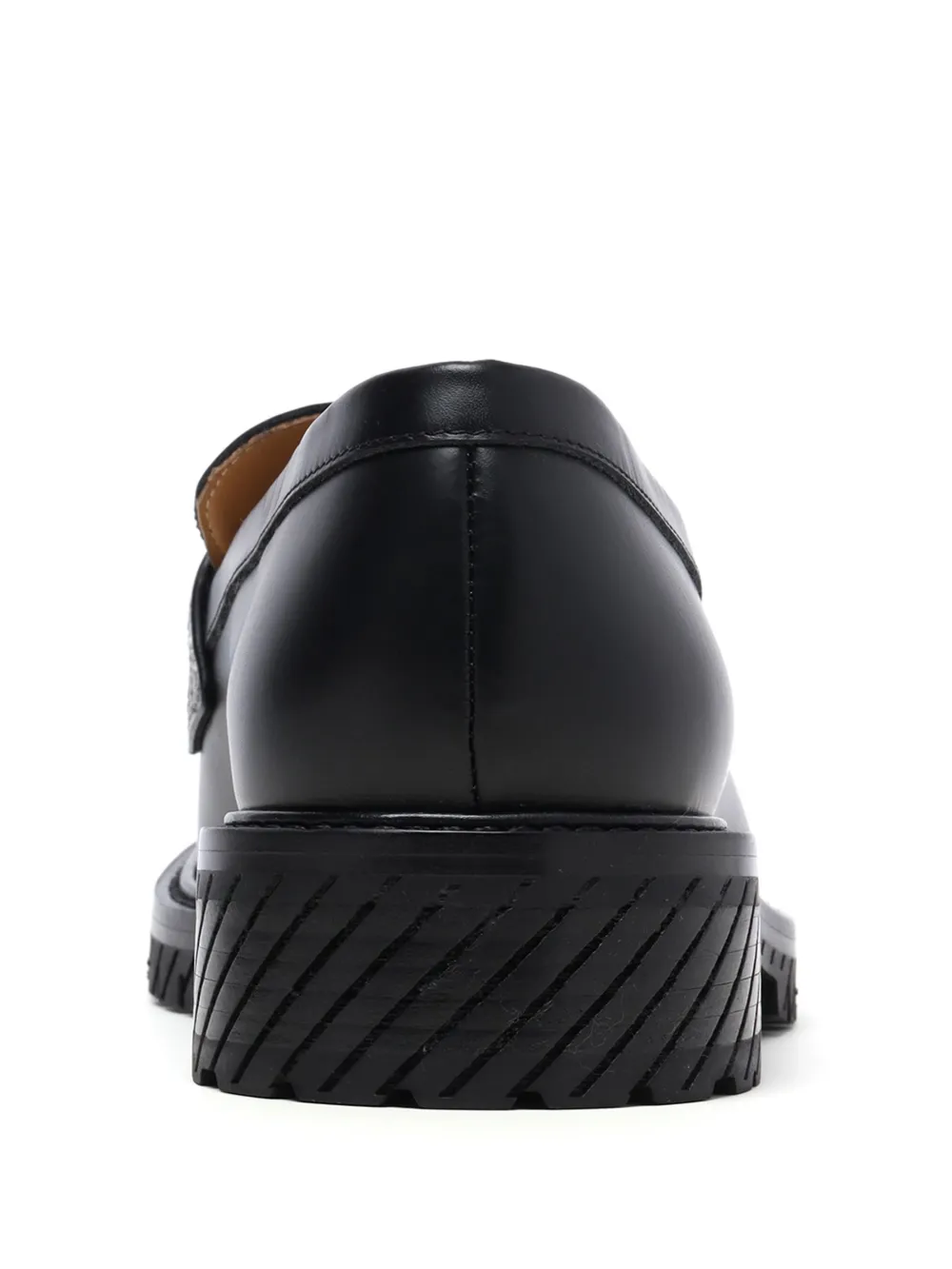 Off-White logo-print loafers Black