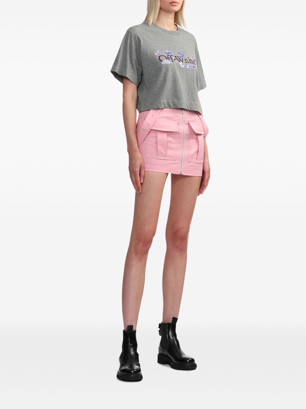 Off-White cargo mini skirt - Pink