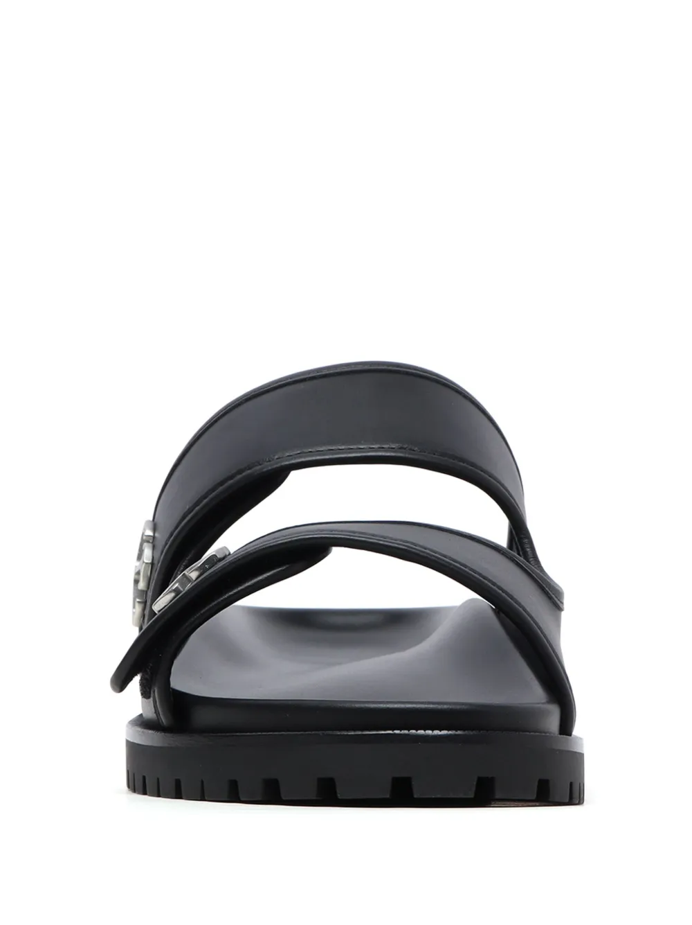 Off-White Slippers met pijlprint Zwart