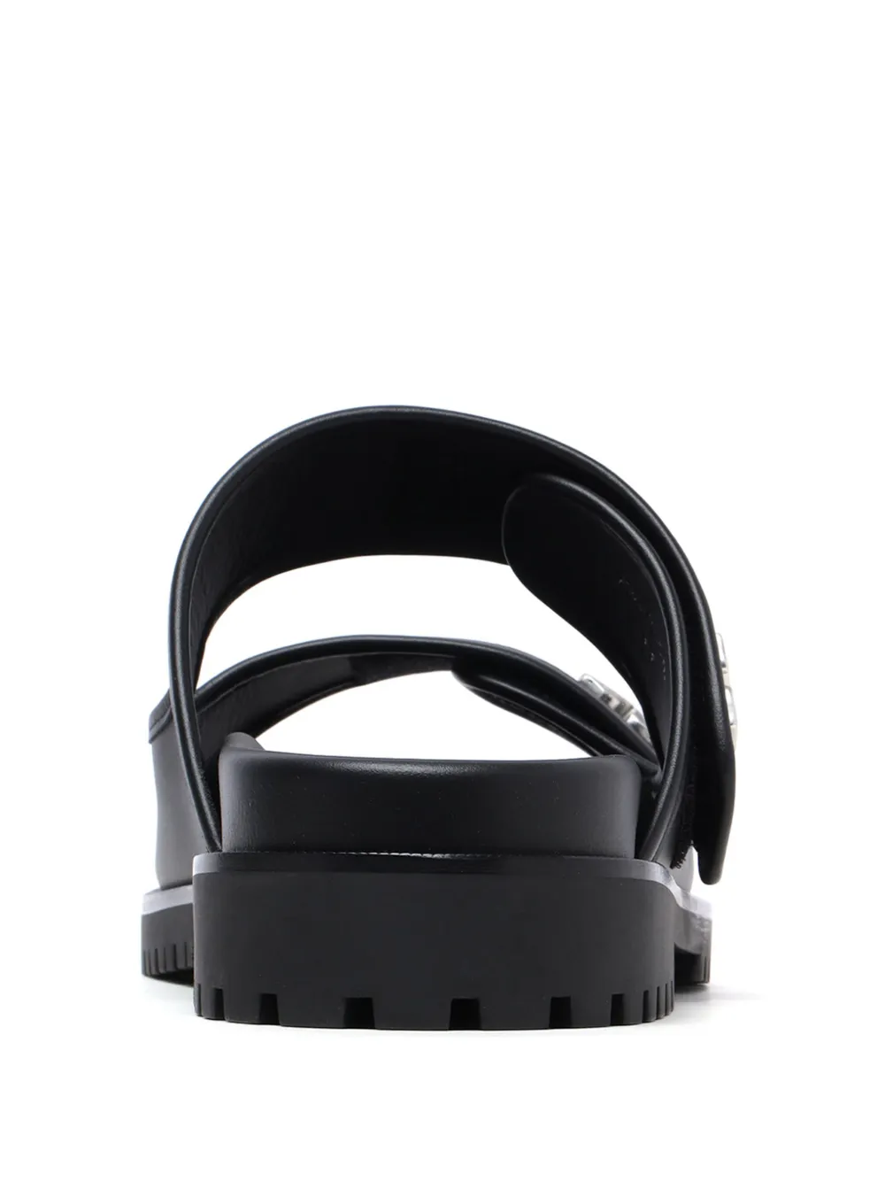 Off-White Slippers met pijlprint Zwart