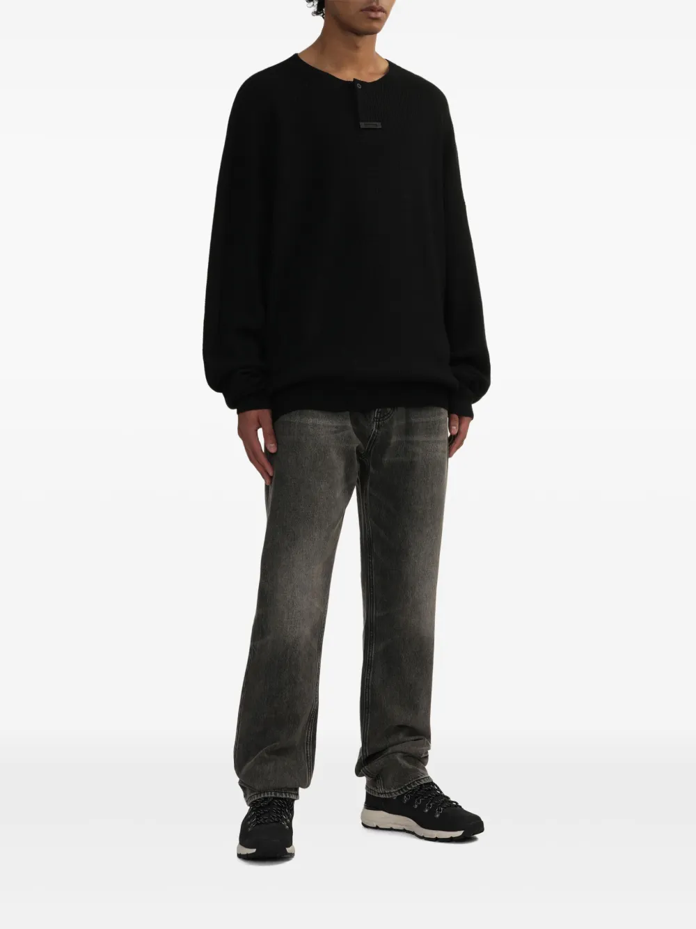 FEAR OF GOD ESSENTIALS Wafelgebreide trui - Zwart