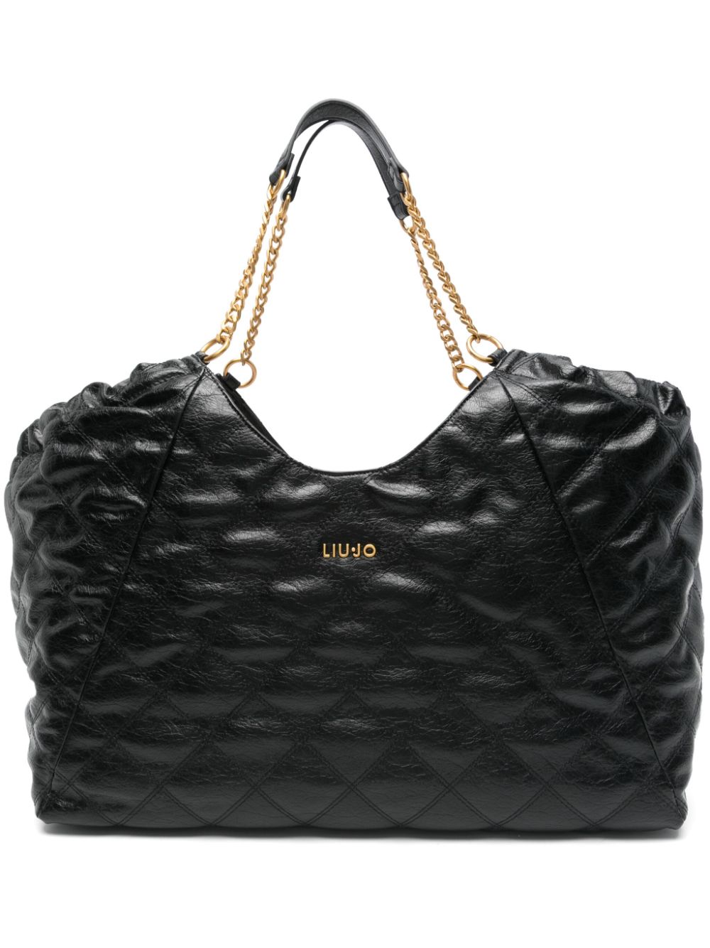 diamond-quilted tote bag