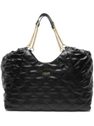 LIU JO diamond-quilted Tote Bag | Black | FARFETCH JO