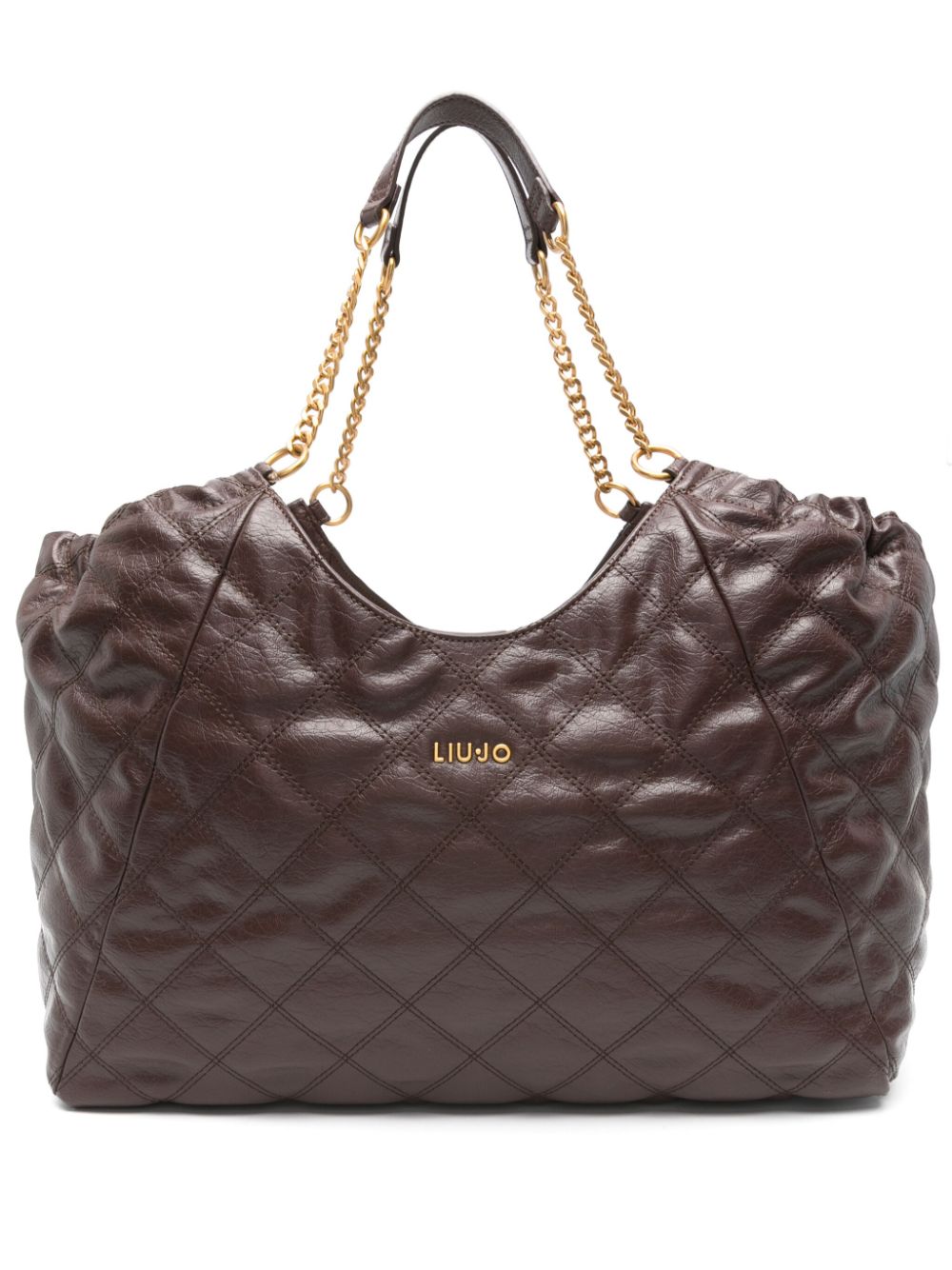 diamond-quilted tote bag