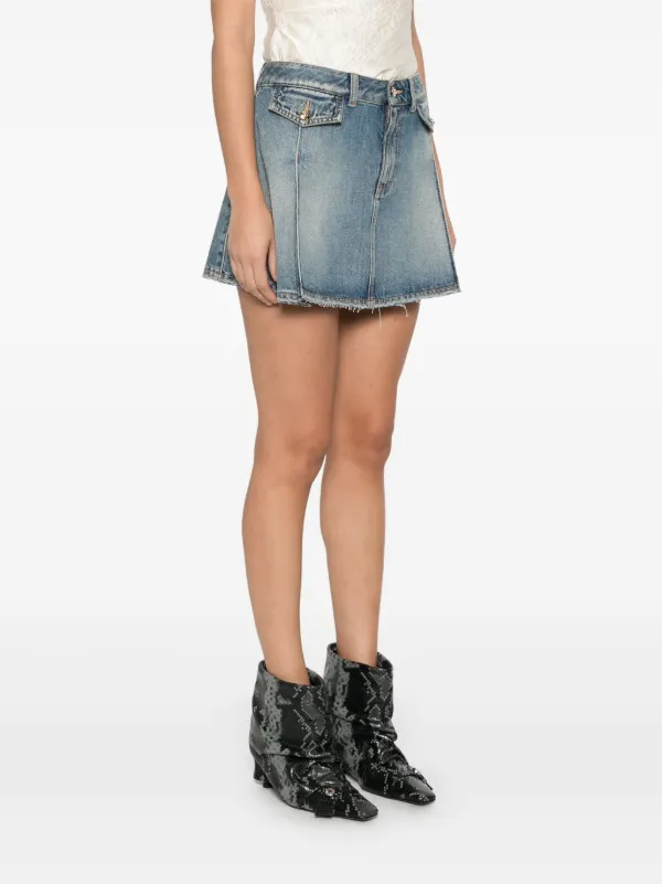 スカート MCQUEEN Denim skirt MCQUEEN Paneled denim midi skirt | NET-A-PORTER