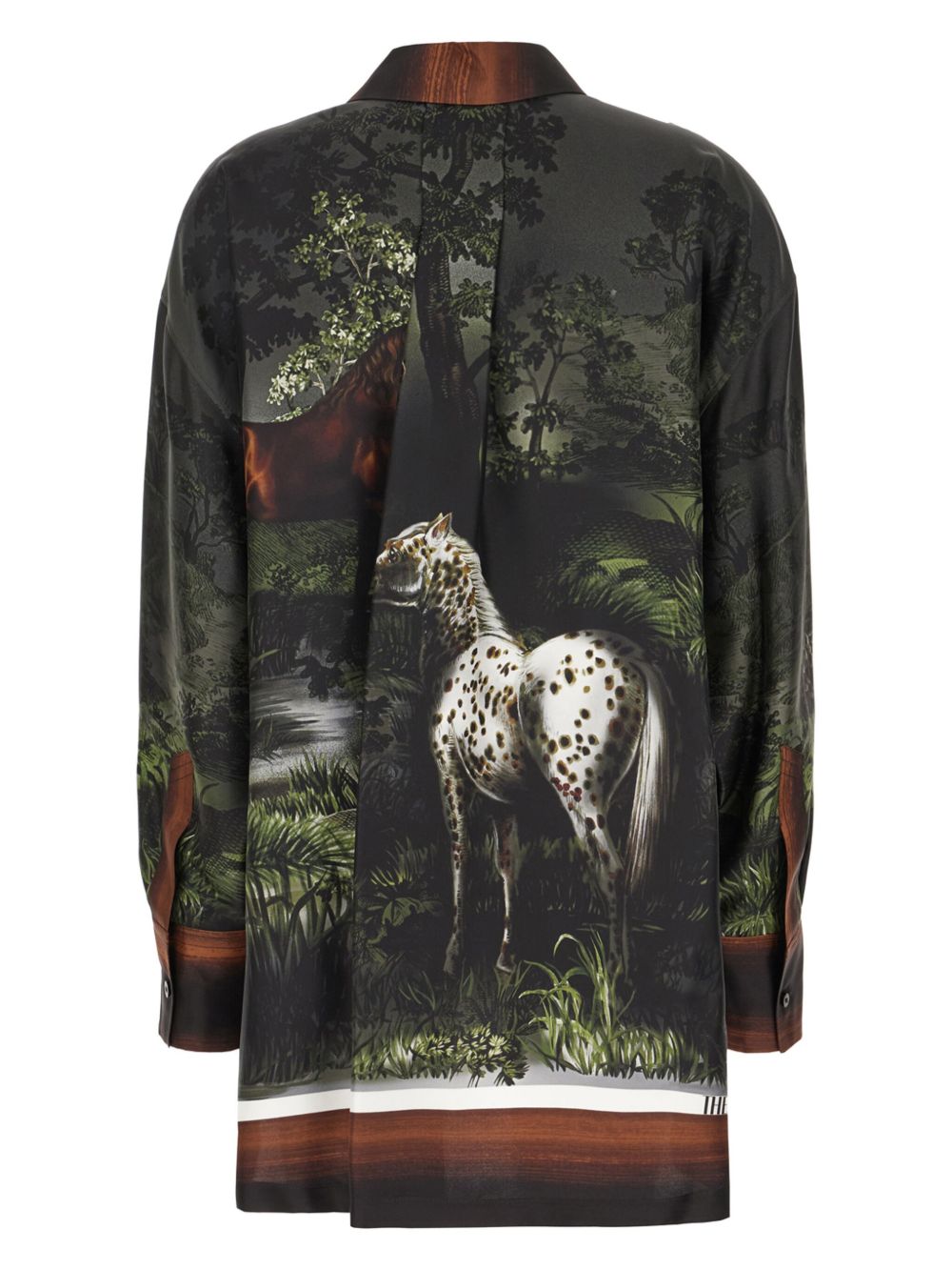 The Attico Blouse met grafische print - Zwart