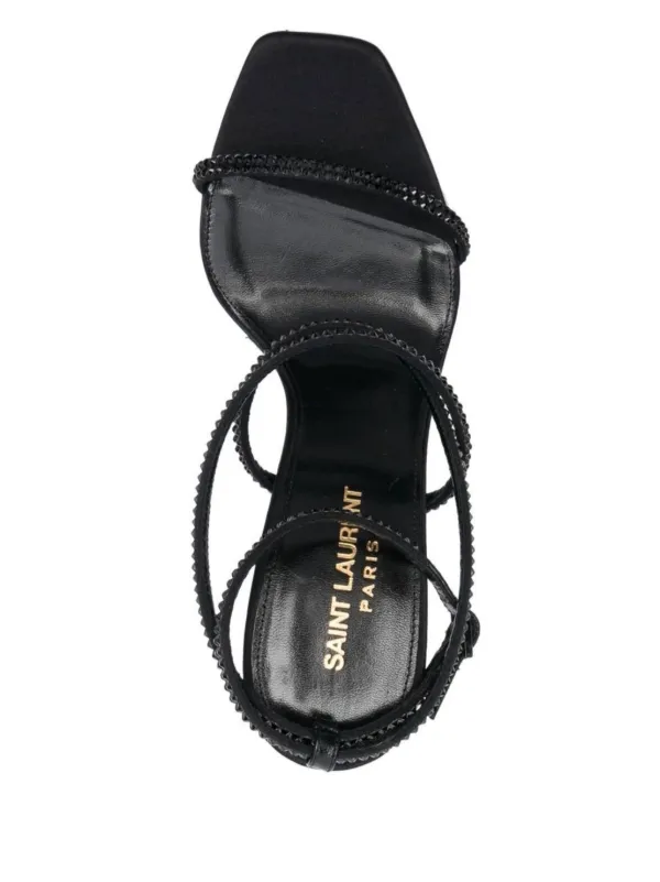 【Saint Laurent】レザーオピウムサンダル 110 Saint Laurent Pre-Owned オピウム 110mm サンダル | ブラック