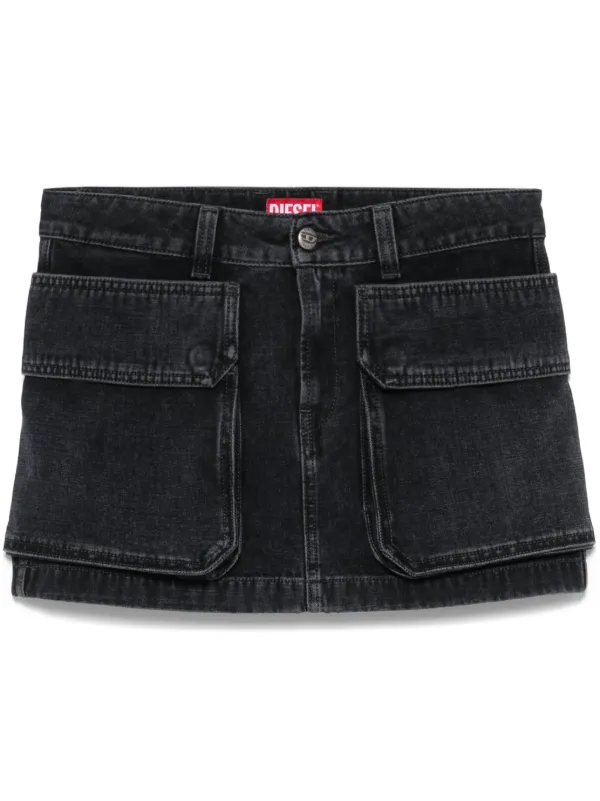 1点限 DIESEL ミニスカート 風 ショートパンツ フレアスカート ミニ 黒 レースラインフレアミニスカートライクショートパンツ【SETUP着用可