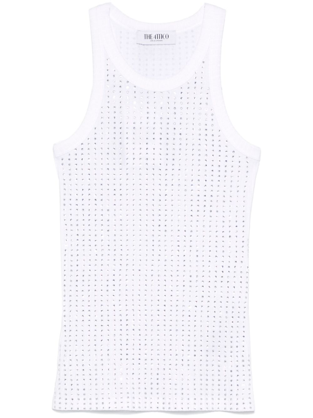 The Attico Tanktop verfraaid met stras Wit