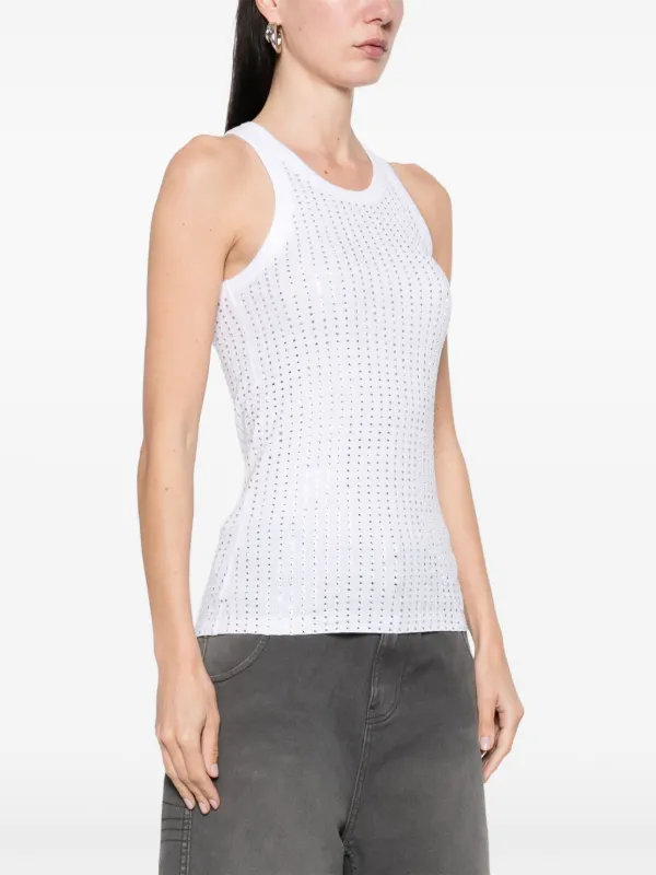 The Attico rhinestone-embellished Tank Top | White | FARFETCH