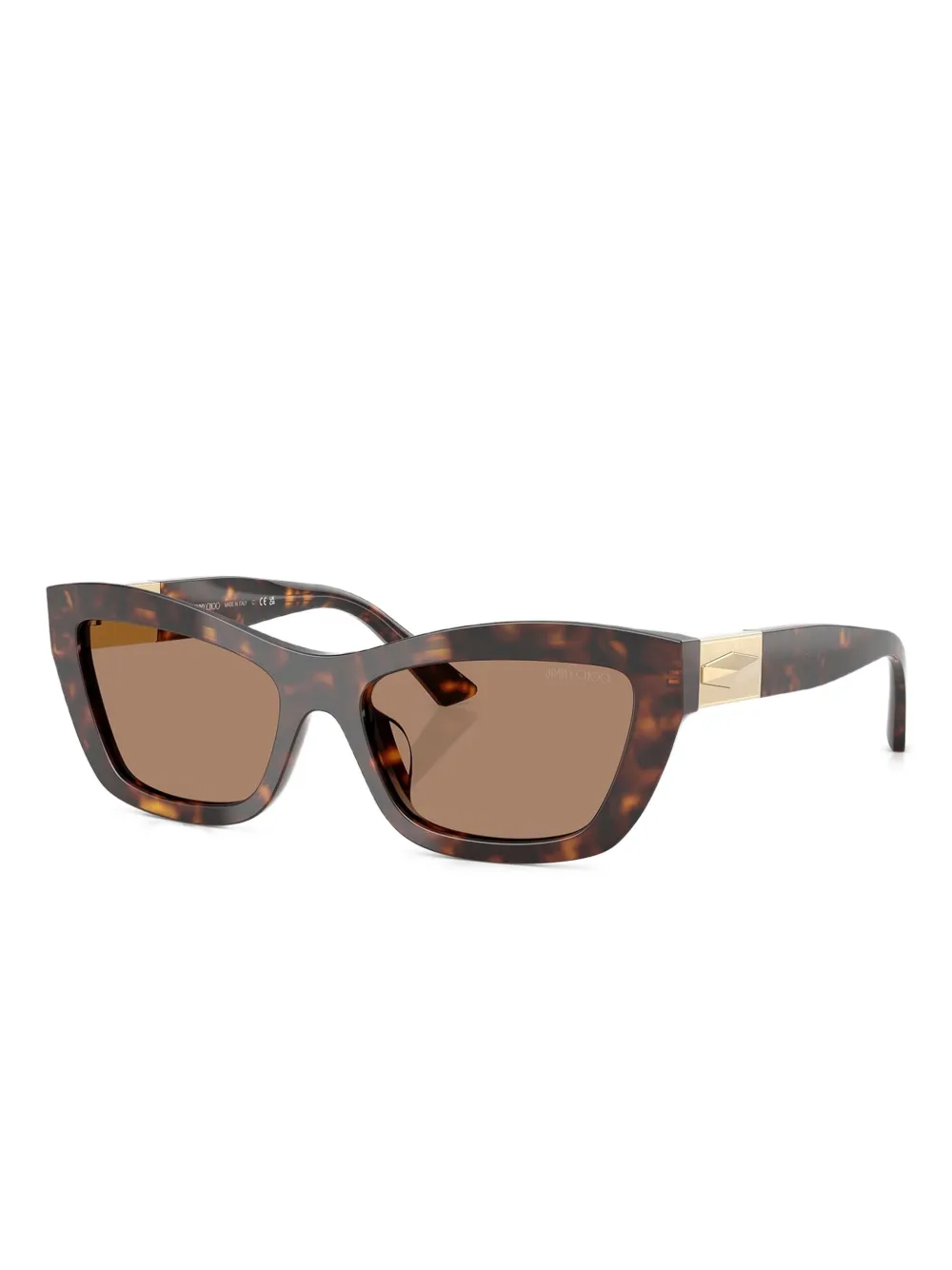 Jimmy Choo Eyewear Zonnebril met cat-eye montuur en schildpadschild design - Bruin