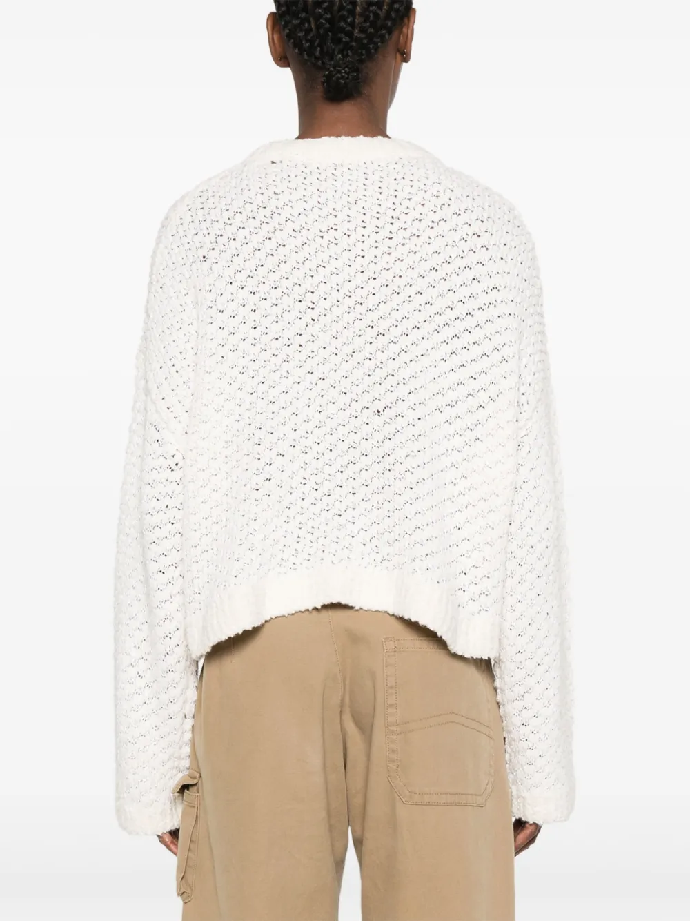 JW Anderson Cropped trui met open stiksel Wit