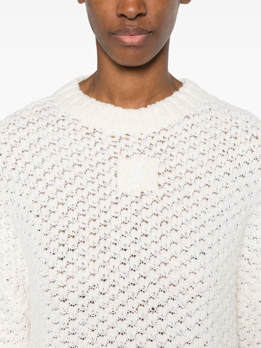 JW Anderson Cropped trui met open stiksel Wit