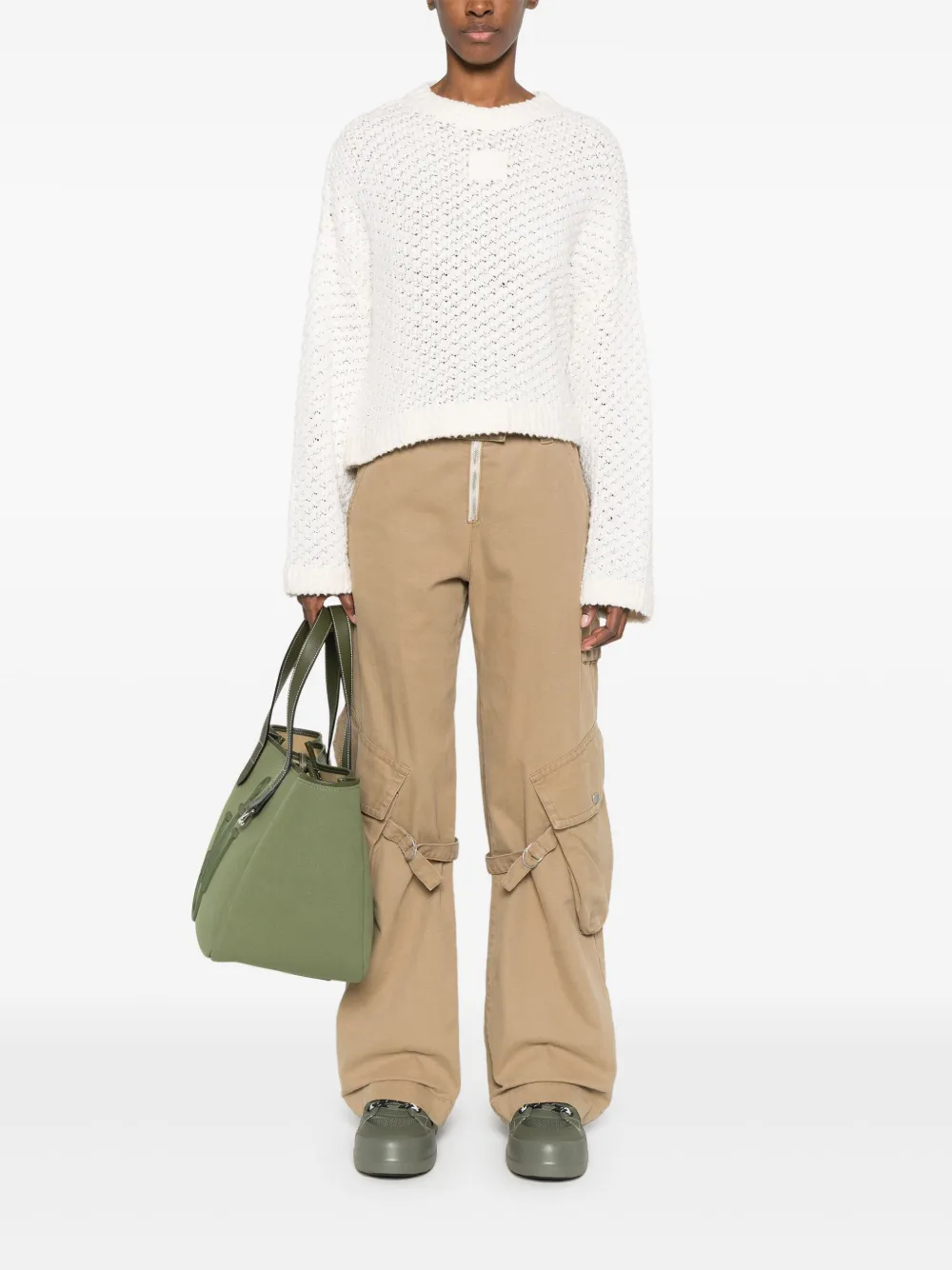 JW Anderson open-stitch cropped sweater | Knitted Sweaters | Image 2