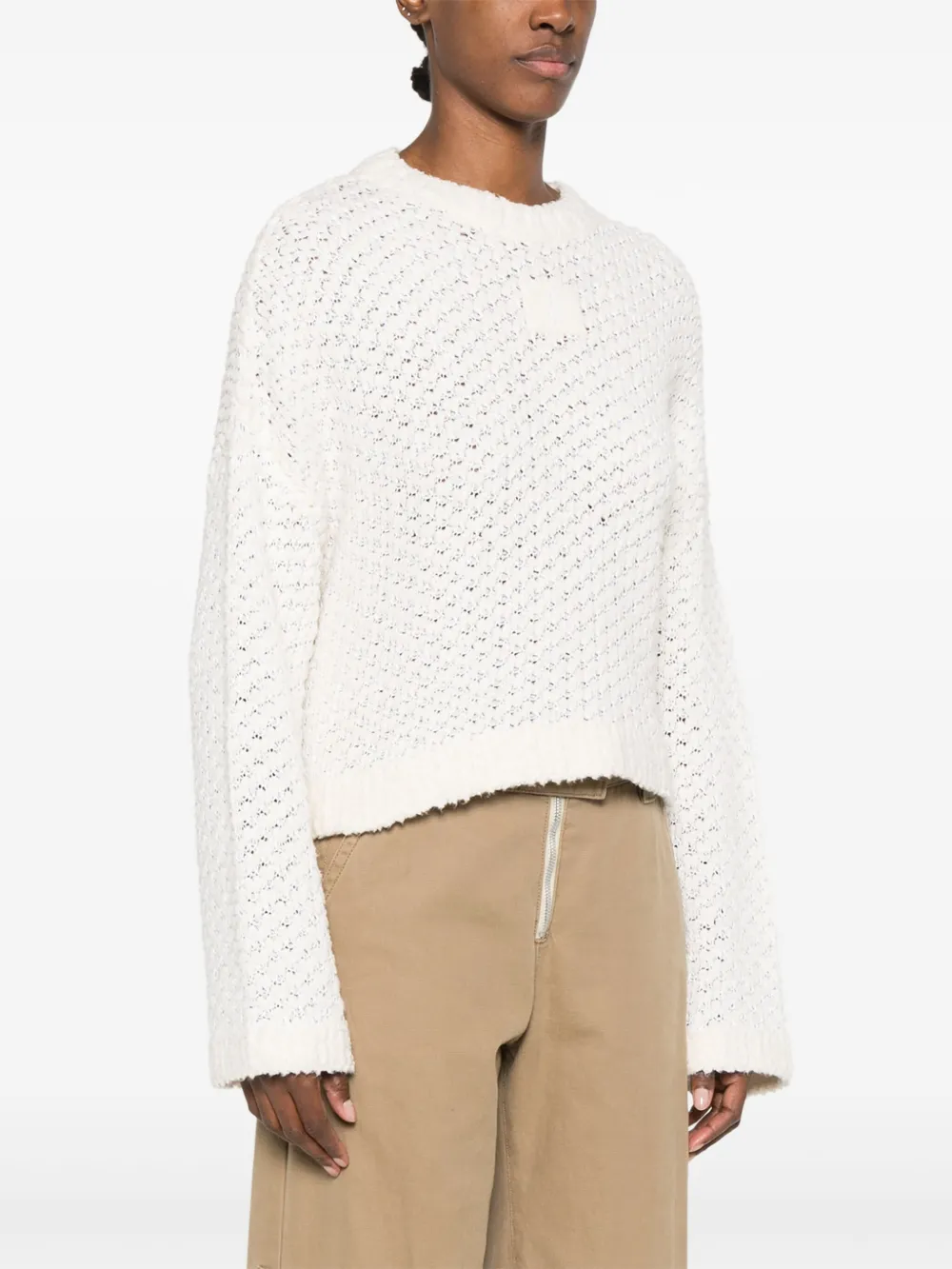 JW Anderson Cropped trui met open stiksel Wit