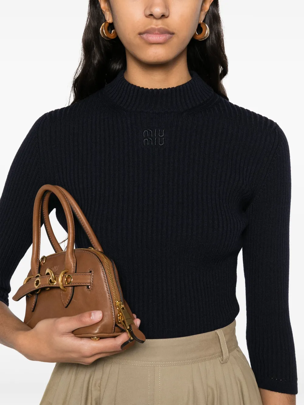 Miu Trui met geborduurd logo Blauw