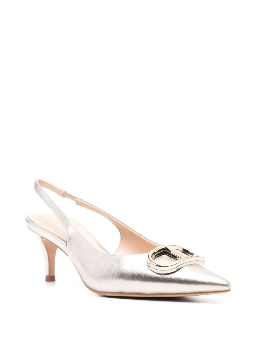 TWINSET 60mm Oval T slingback pumps - Goud