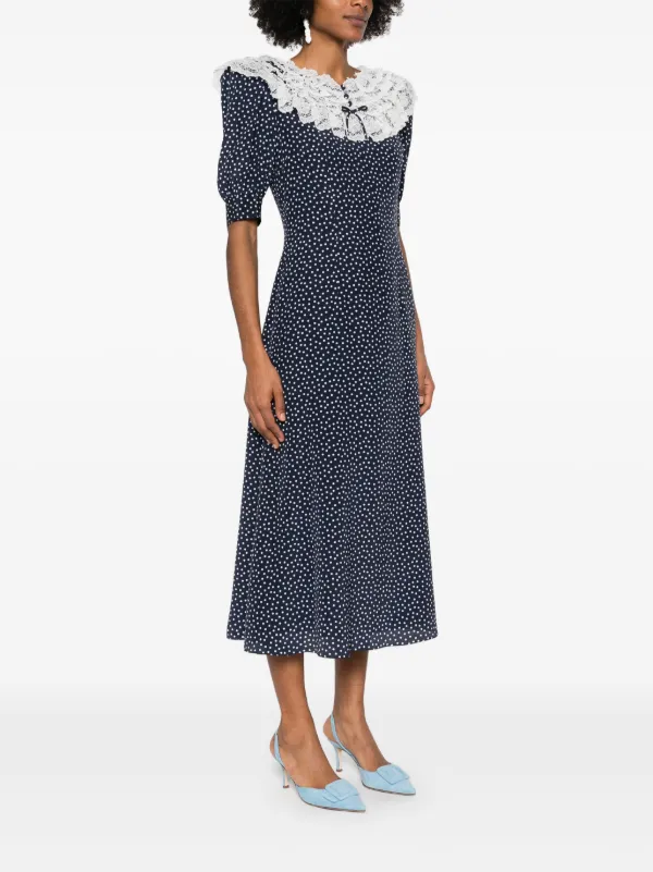 Alessandra Rich polka-dot Maxi Dress | Blue | FARFETCH