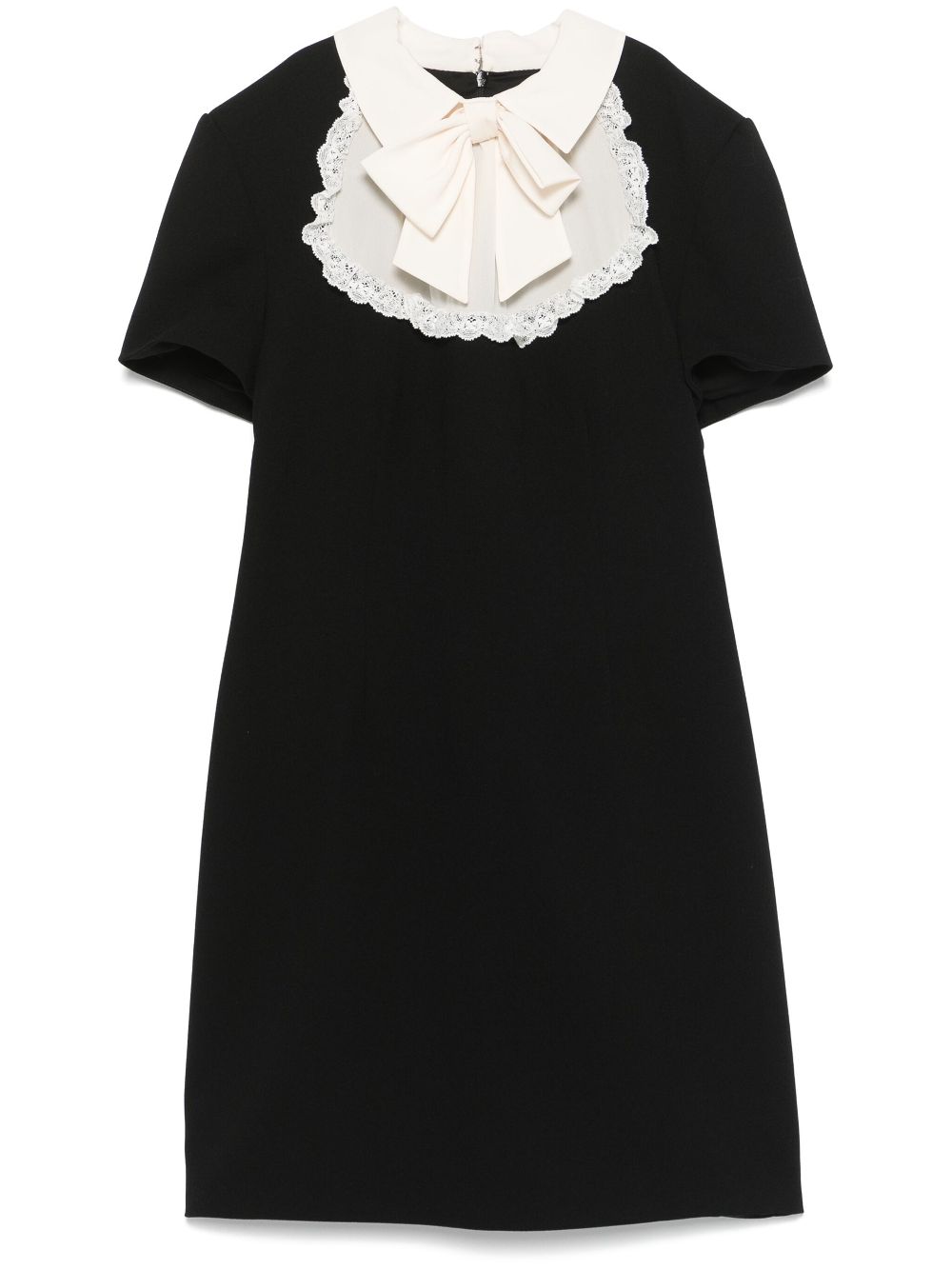 Alessandra Rich jabot-collar crepe mini dress - Black