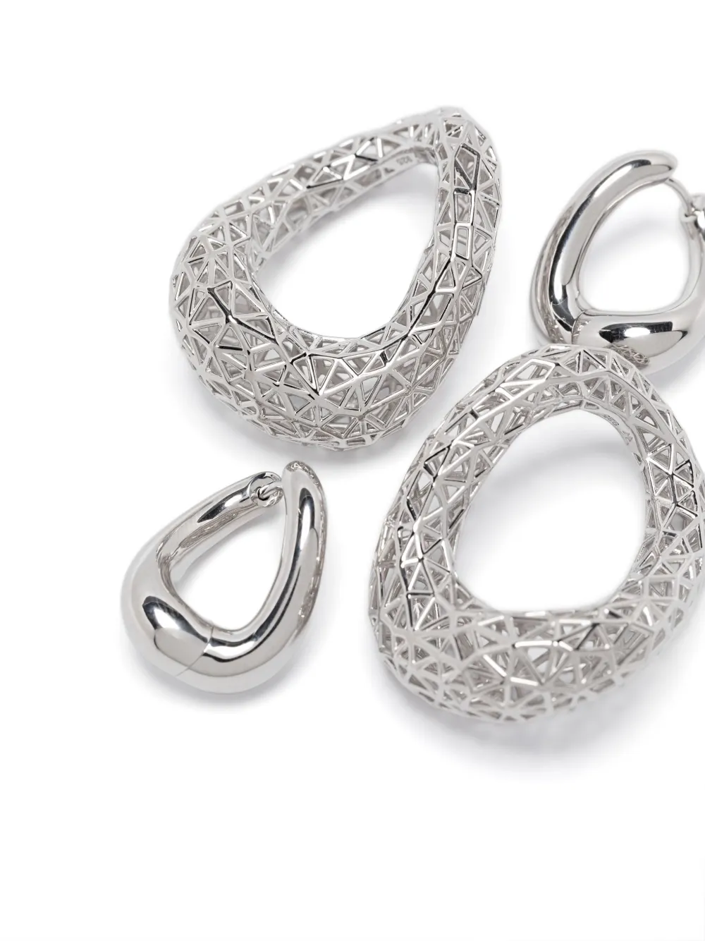 Tom Wood Maze Hoop Earrings In Silber