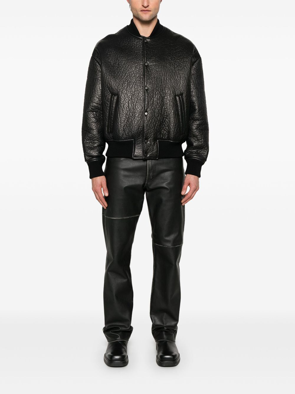 Salvatore Santoro leather bomber jacket - Black