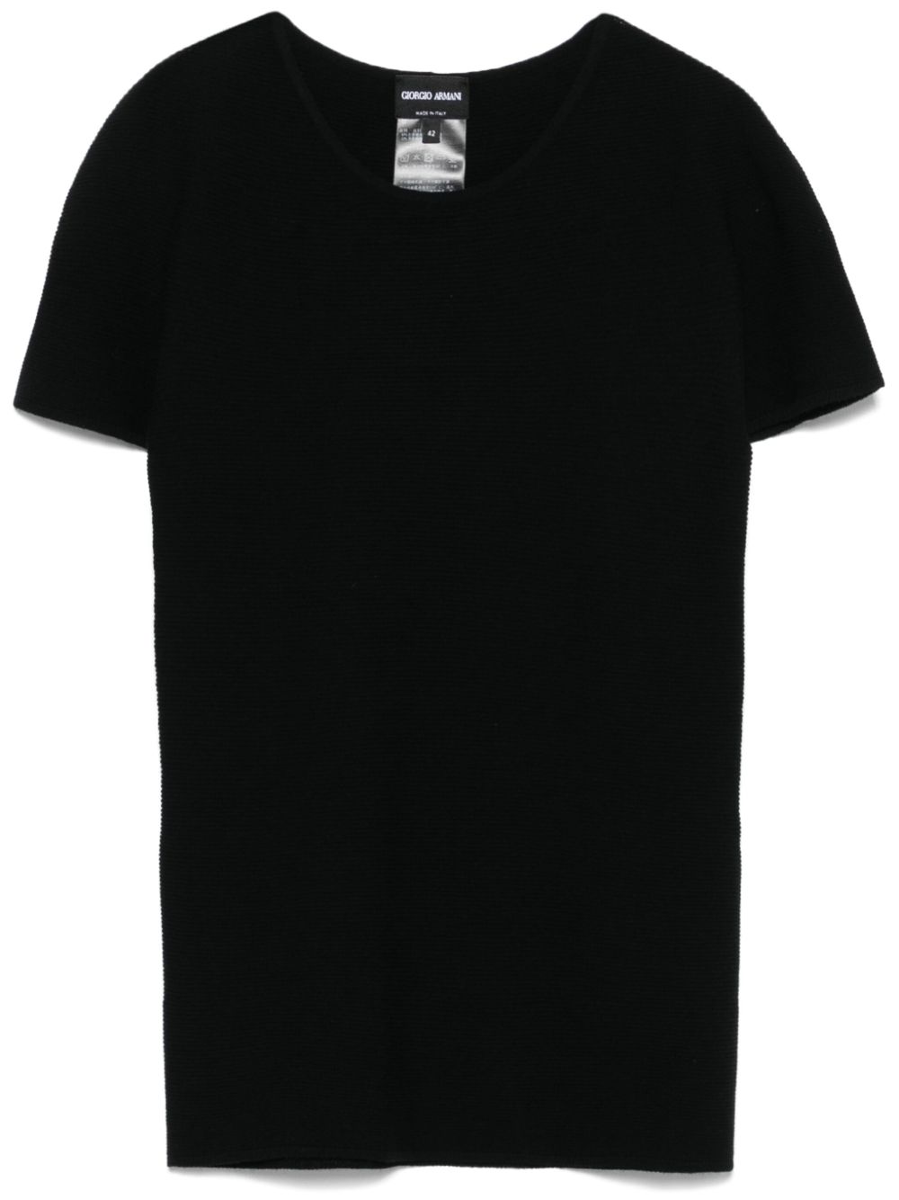 Giorgio Armani fine-ribbed T-shirt - Black