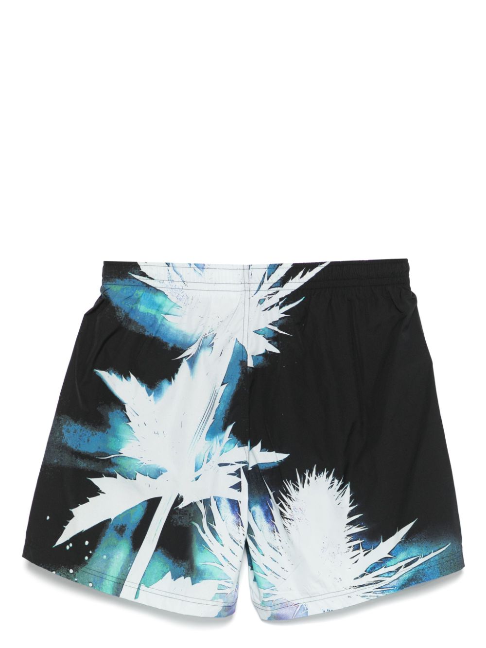 Alexander McQueen graphic-print swim shorts - Zwart