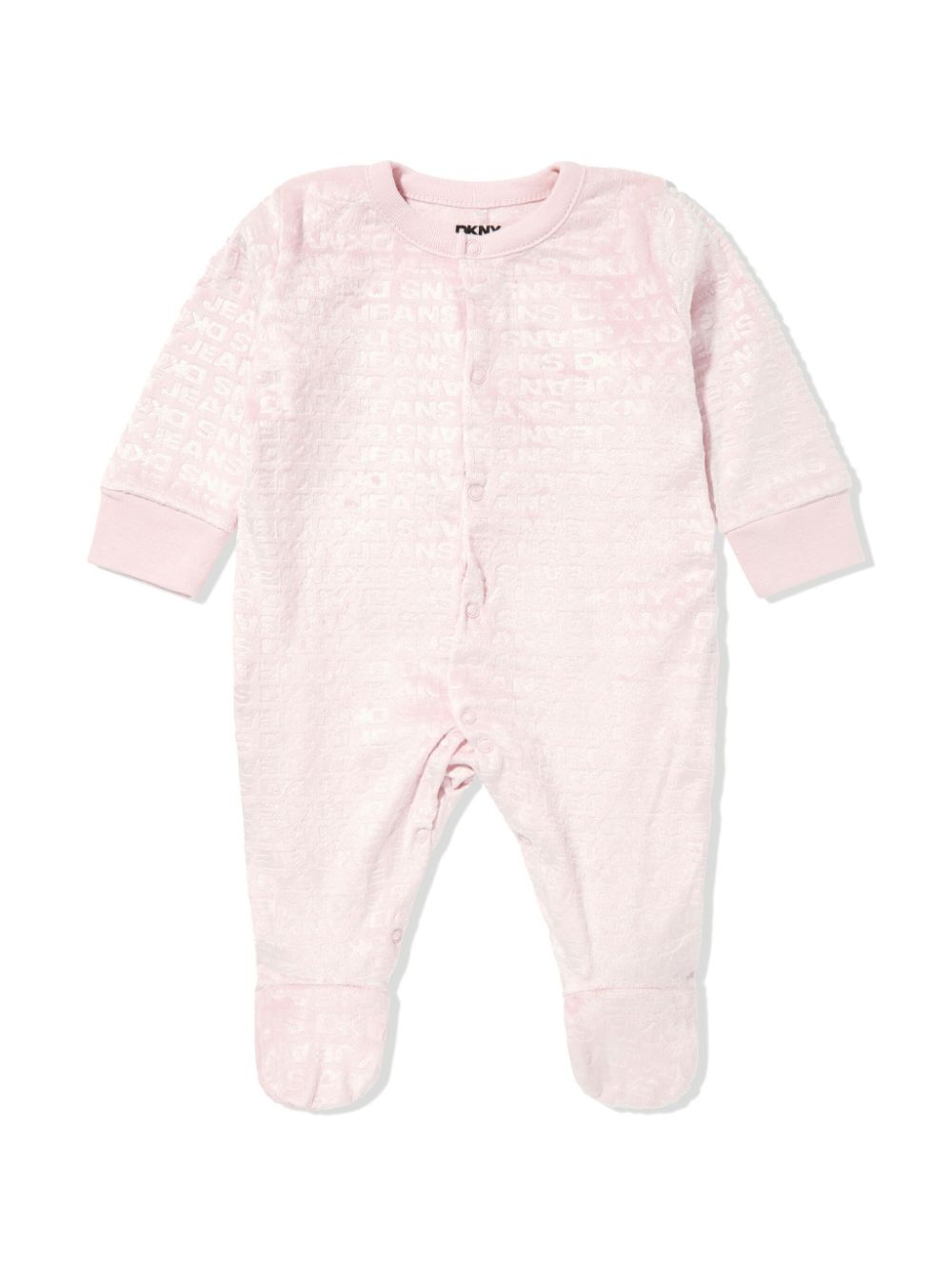 Dkny Kids logo-jacquard babygrow set - Roze