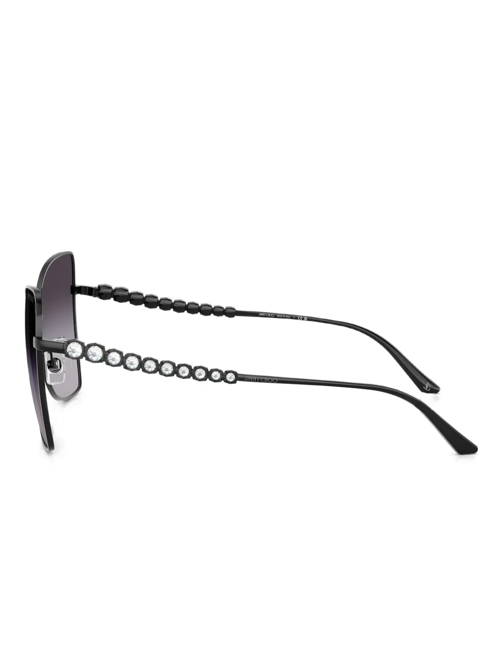 Jimmy Choo Eyewear Zonnebril met cat-eye montuur en kristallen Zwart