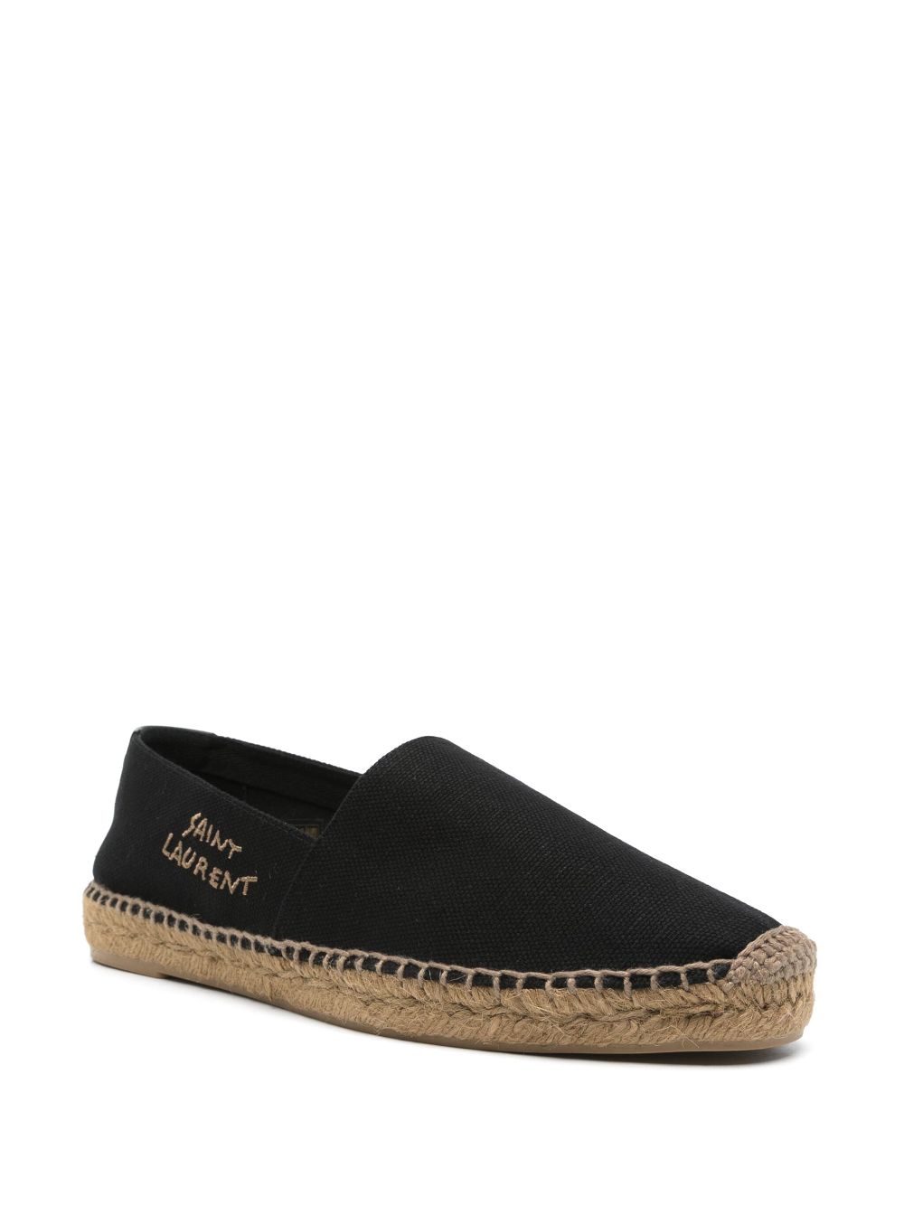 Saint Laurent Pre-Owned logo-embroidered espadrilles - Zwart