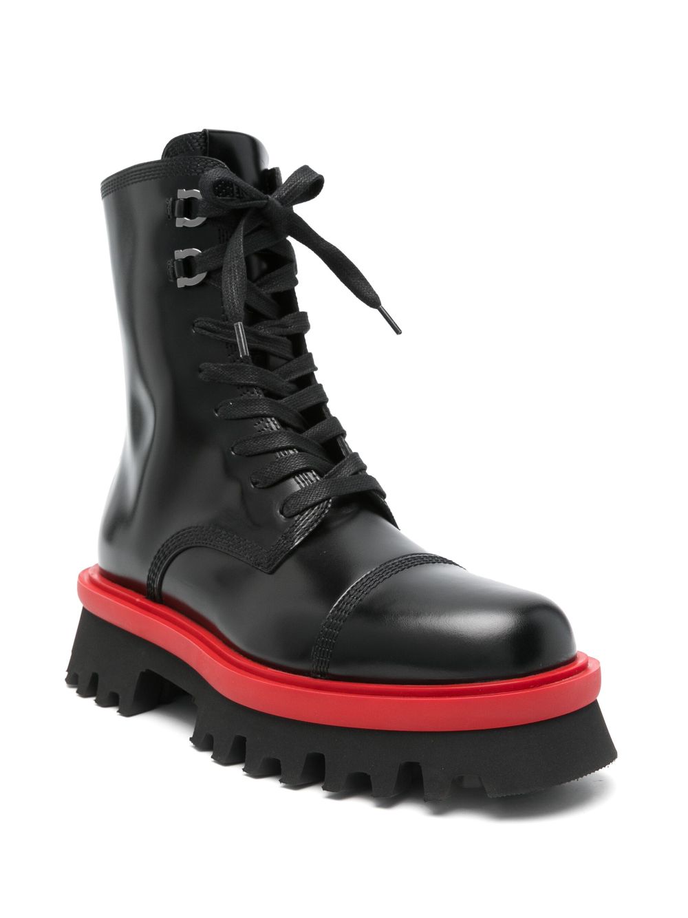 Ferragamo Pre-Owned chunky combat boots - Black