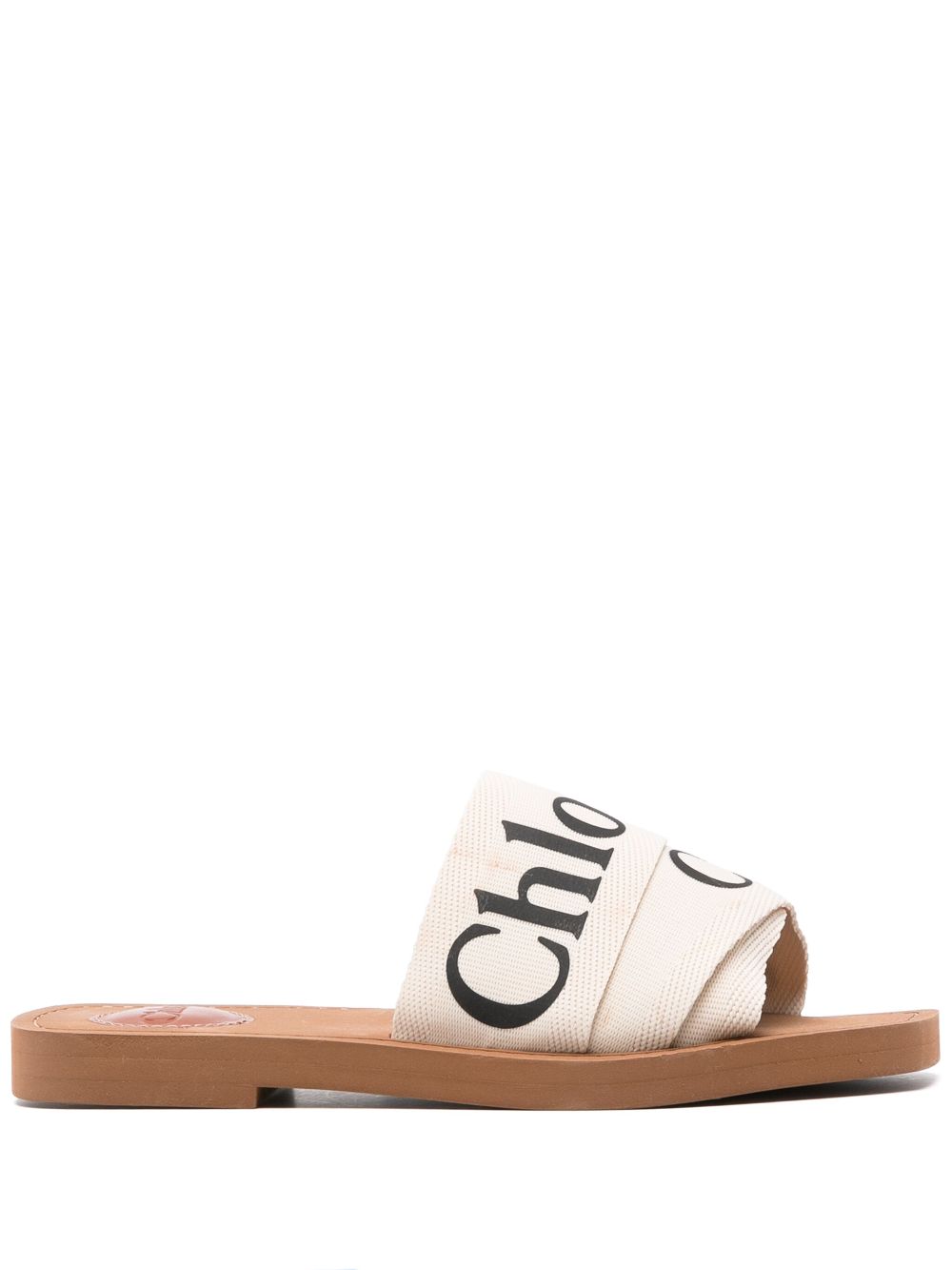 Chloé Pre-Owned Woody slides - Neutrals