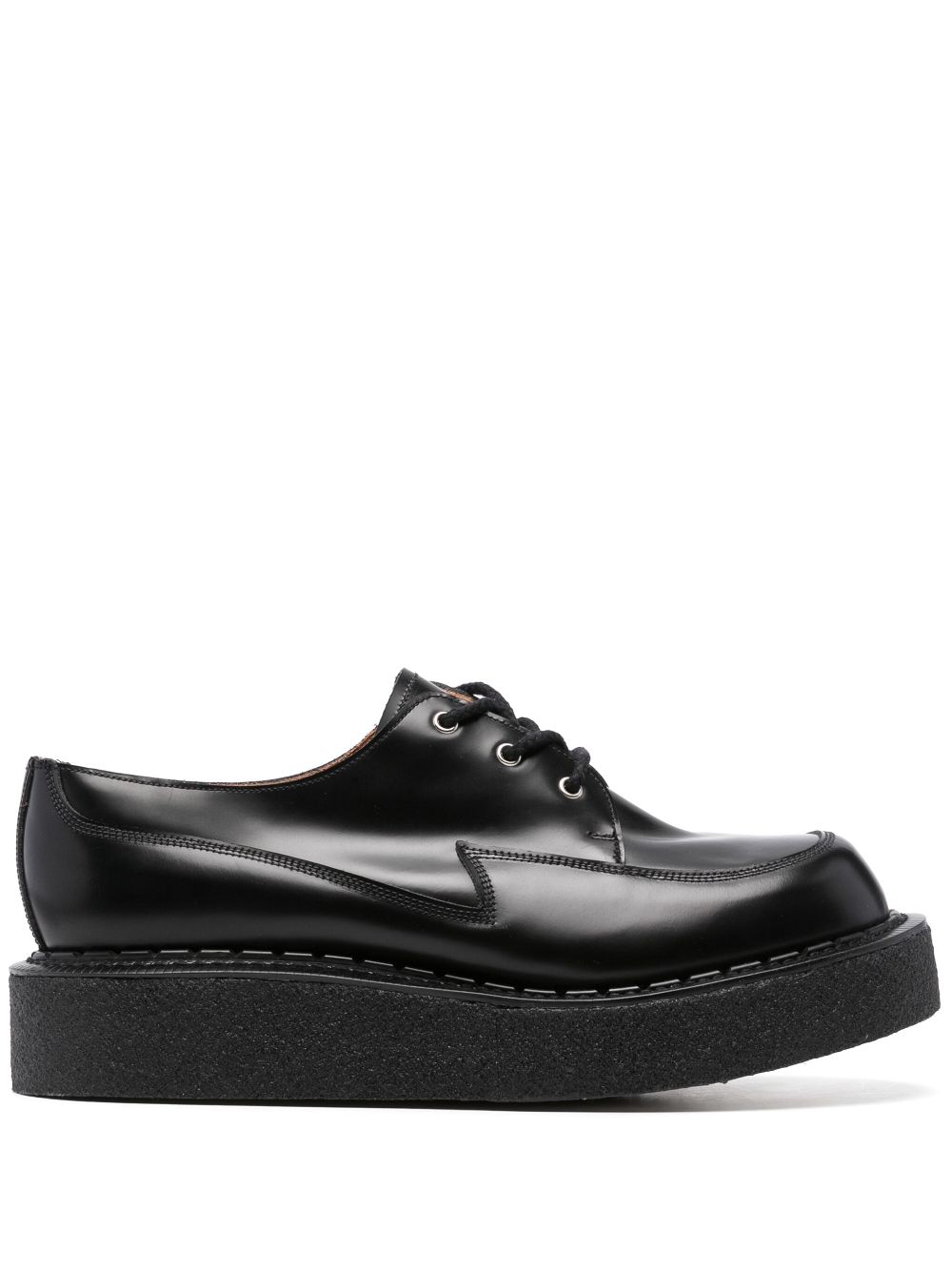 Comme Des Garçons Pre-Owned leather platform Derby shoes - Black