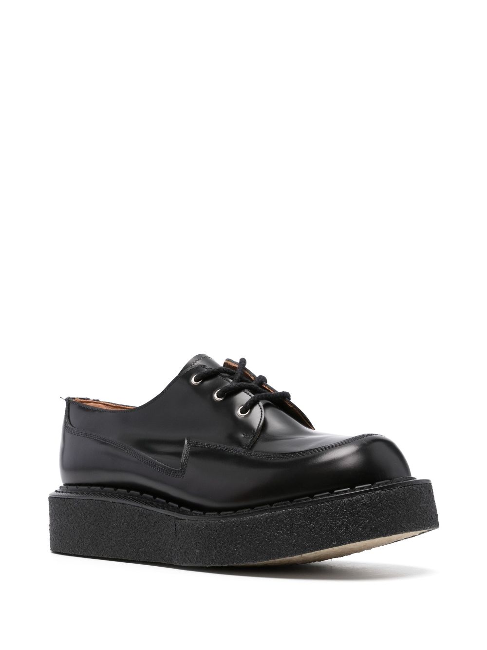 Comme Des Garçons Pre-Owned leather platform Derby shoes - Black