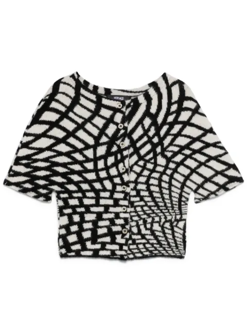 Versace Pre-Owned 2000s geometric-pattern cardigan