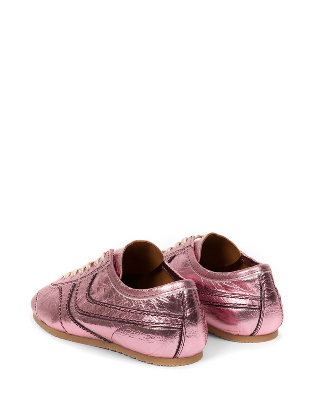 DRIES VAN NOTEN metallic leather sneakers Pink