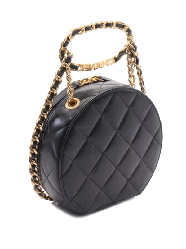 CHANEL Pre-Owned 2021-2023 オーバル ロゴ チェーン トップハンドル
