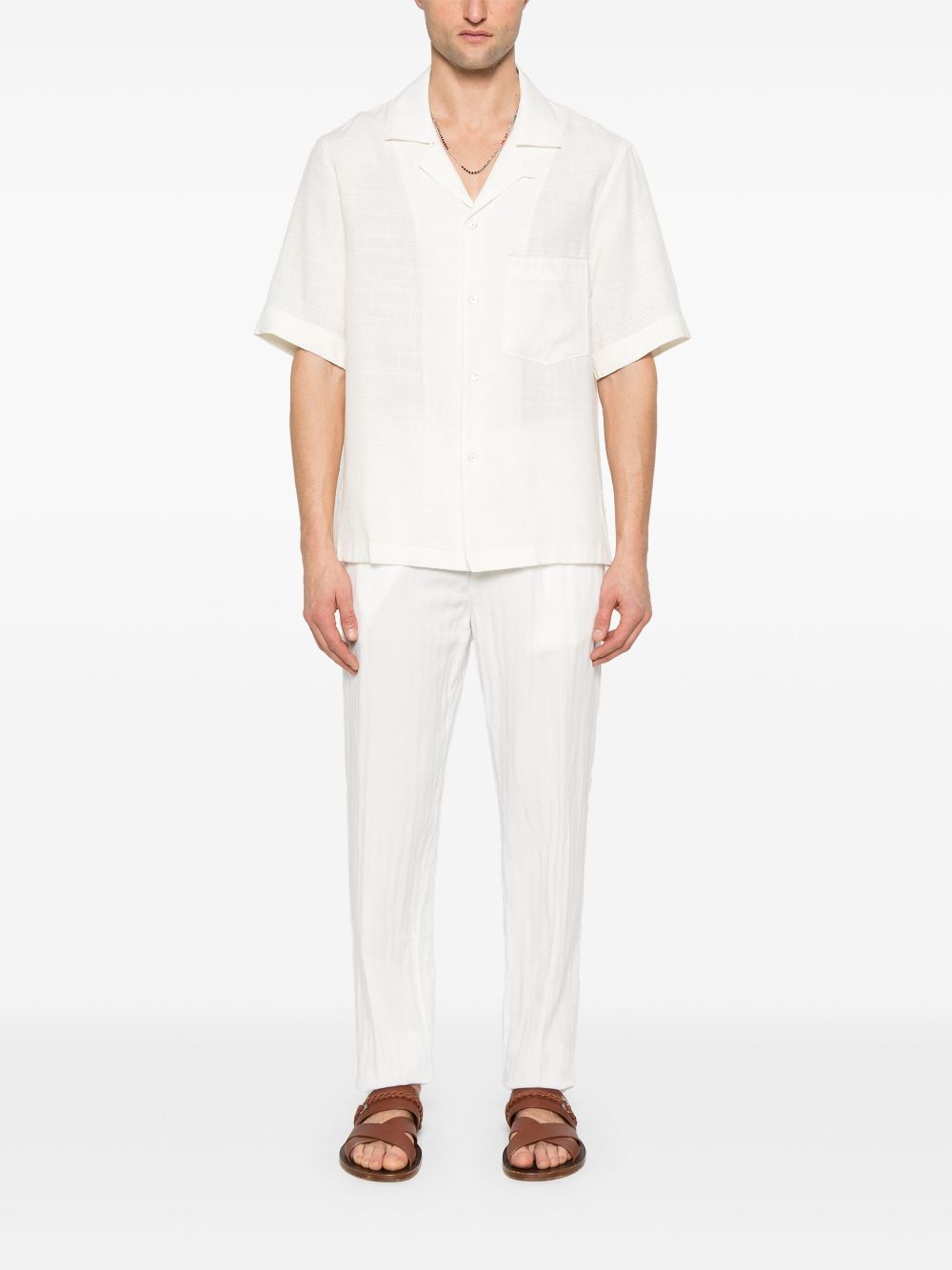 Eleventy camp-collar shirt - White