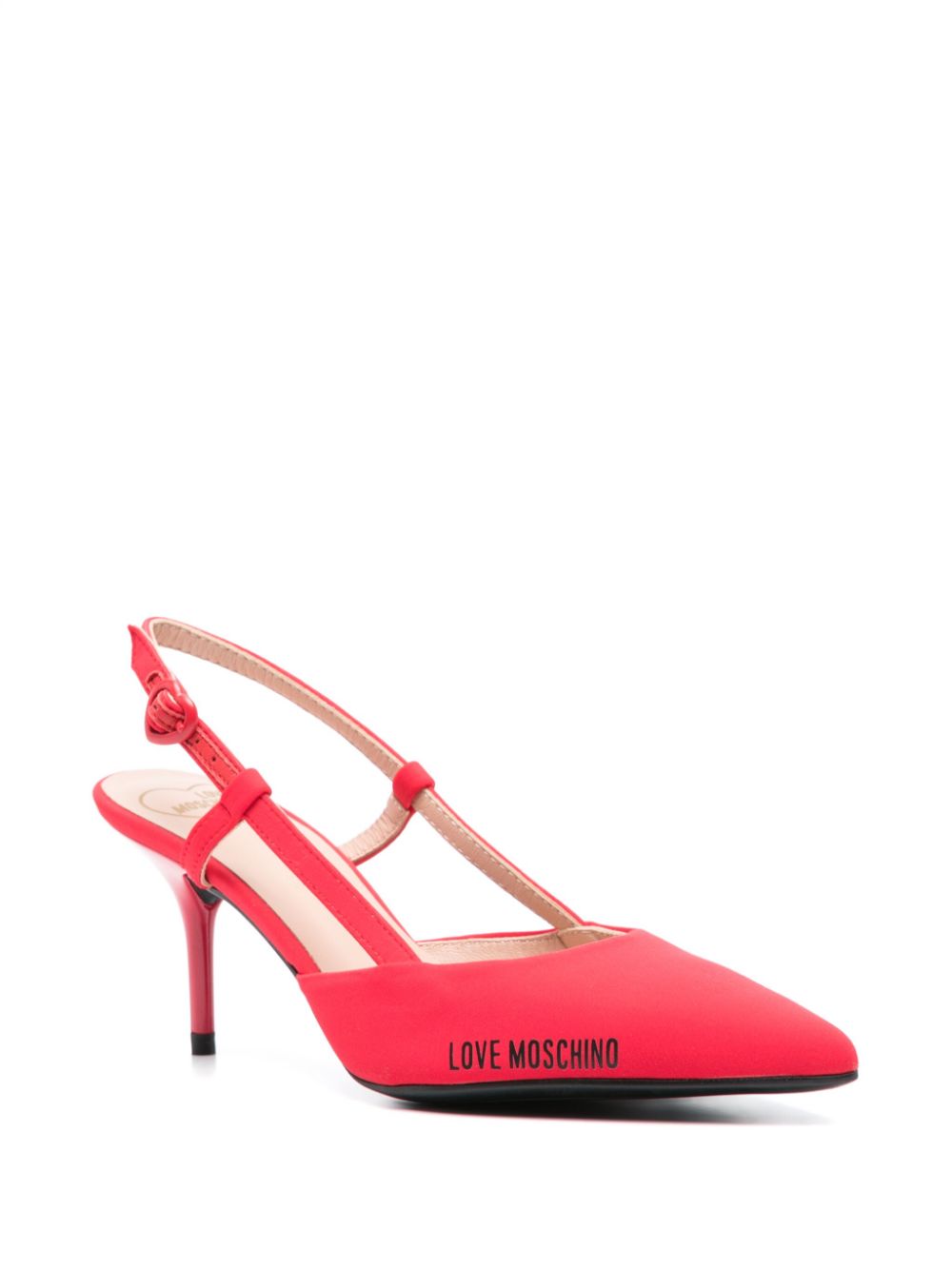 Love Moschino 75mm logo-print pumps - Rood