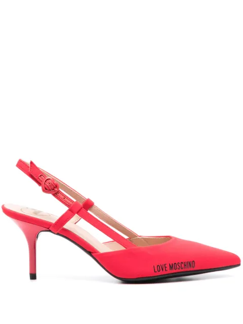 Love Moschino 75mm logo-print pumps