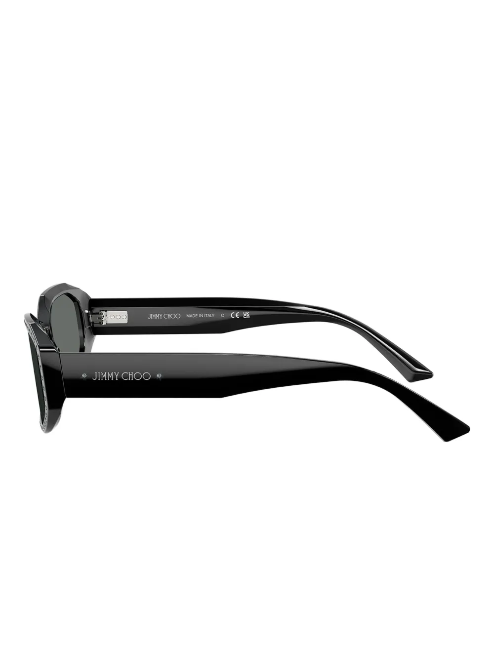 Jimmy Choo Eyewear Zonnebril met geometrisch montuur en verfraaid met kristallen Zwart