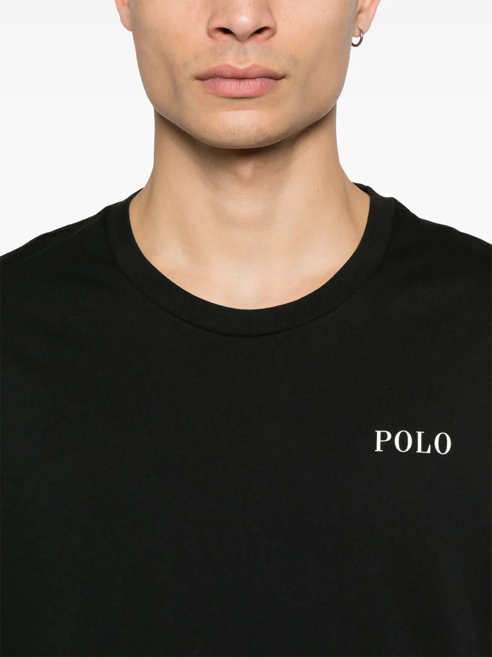Polo Ralph Lauren Undershirt In Black Cotton With Short Sleeves In Black