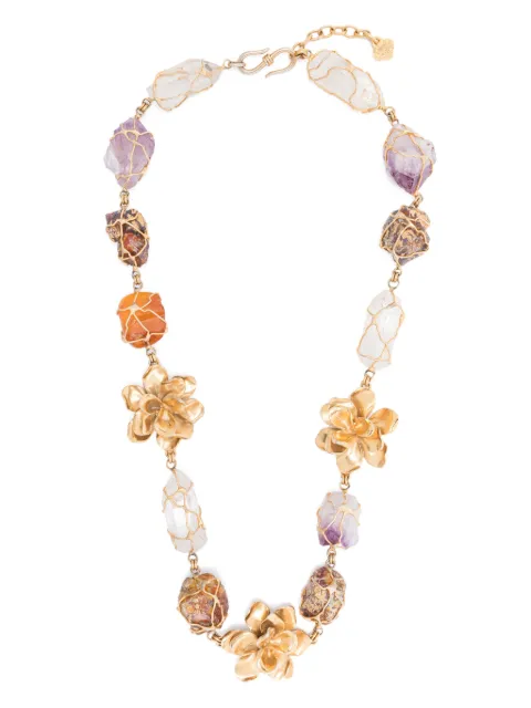 Saint Laurent Pre-Owned 1990s flower-detail necklace