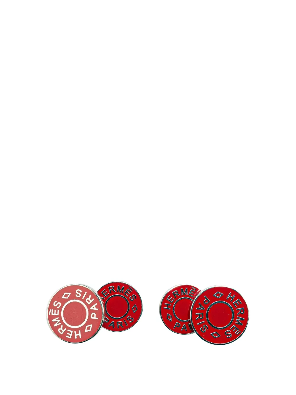 Hermès Pre-Owned 21st Century クルー ド セル エナメル カフスボタン - RED Hermès Pre-Owned 21st Century クルー ド セル エナメル カフスボタン - RED