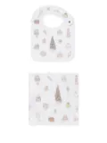 Atelier Choux Sweetie Pie bib and blanket srt - White