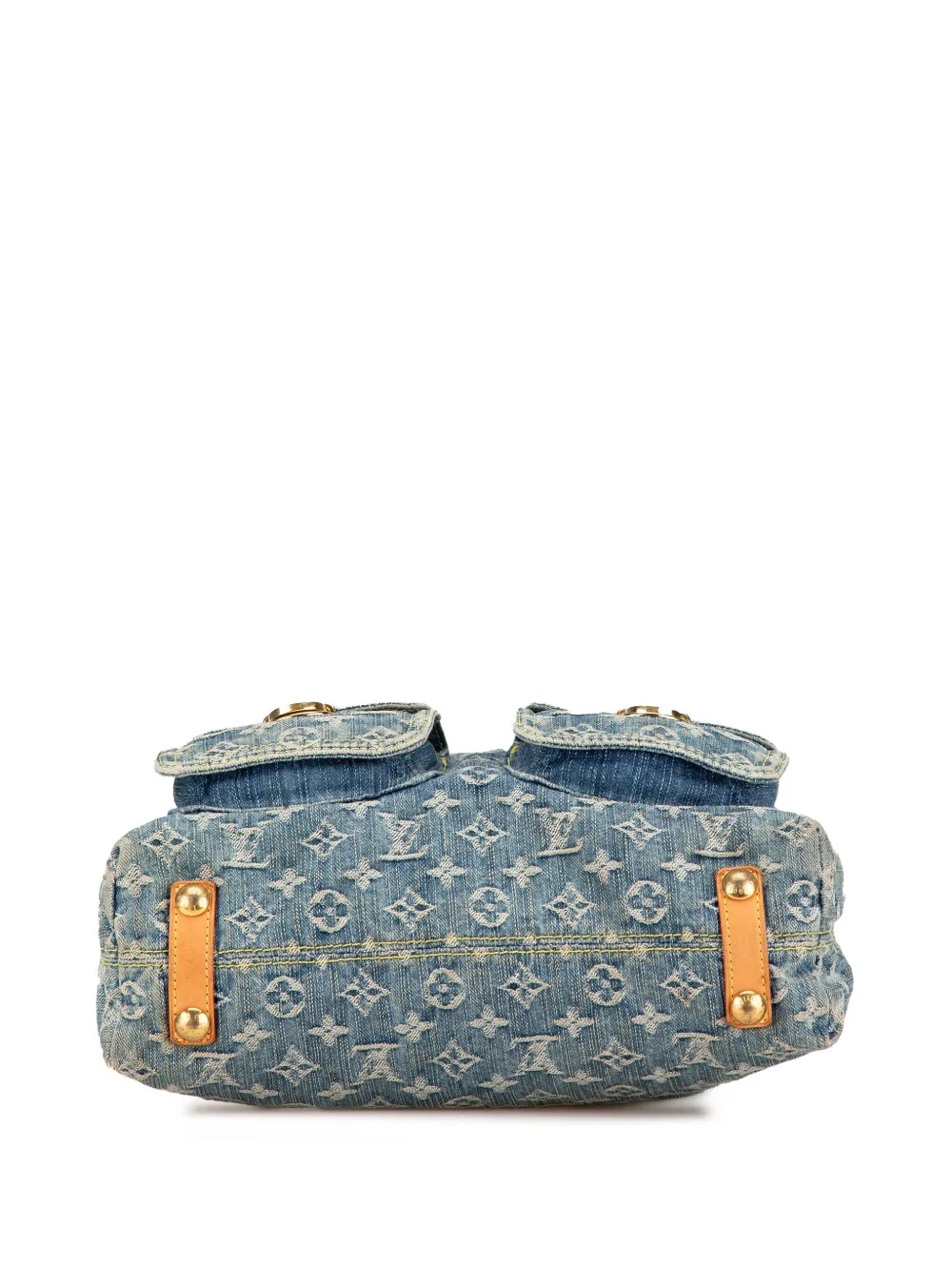 Pre-owned Louis Vuitton 2008 Monogram Denim Gy Gm Shoulder Bag In Blue
