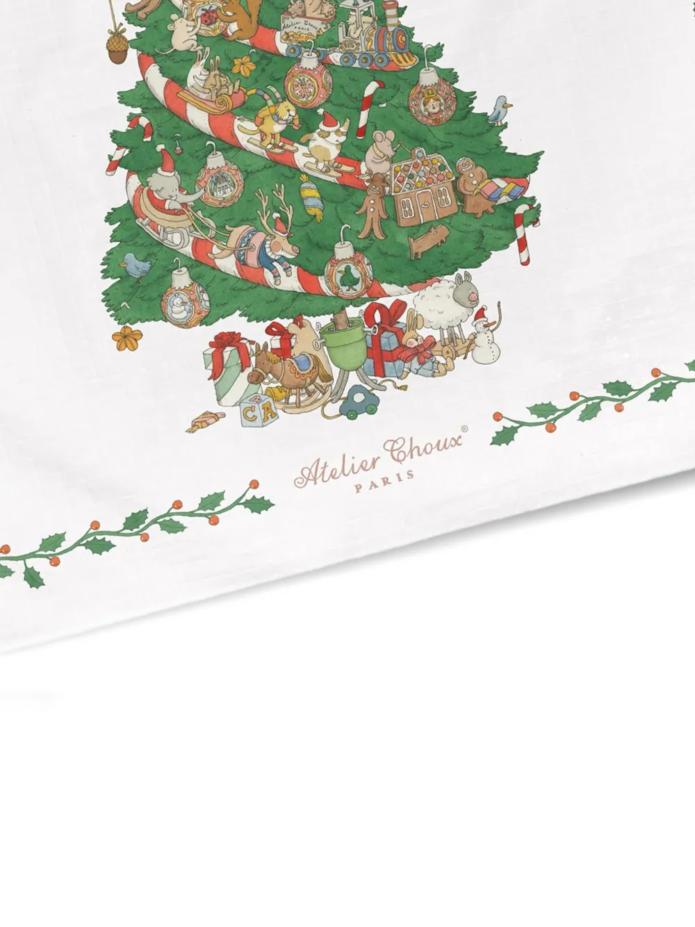 Atelier Choux Deken met Christmas Morning-print - Wit