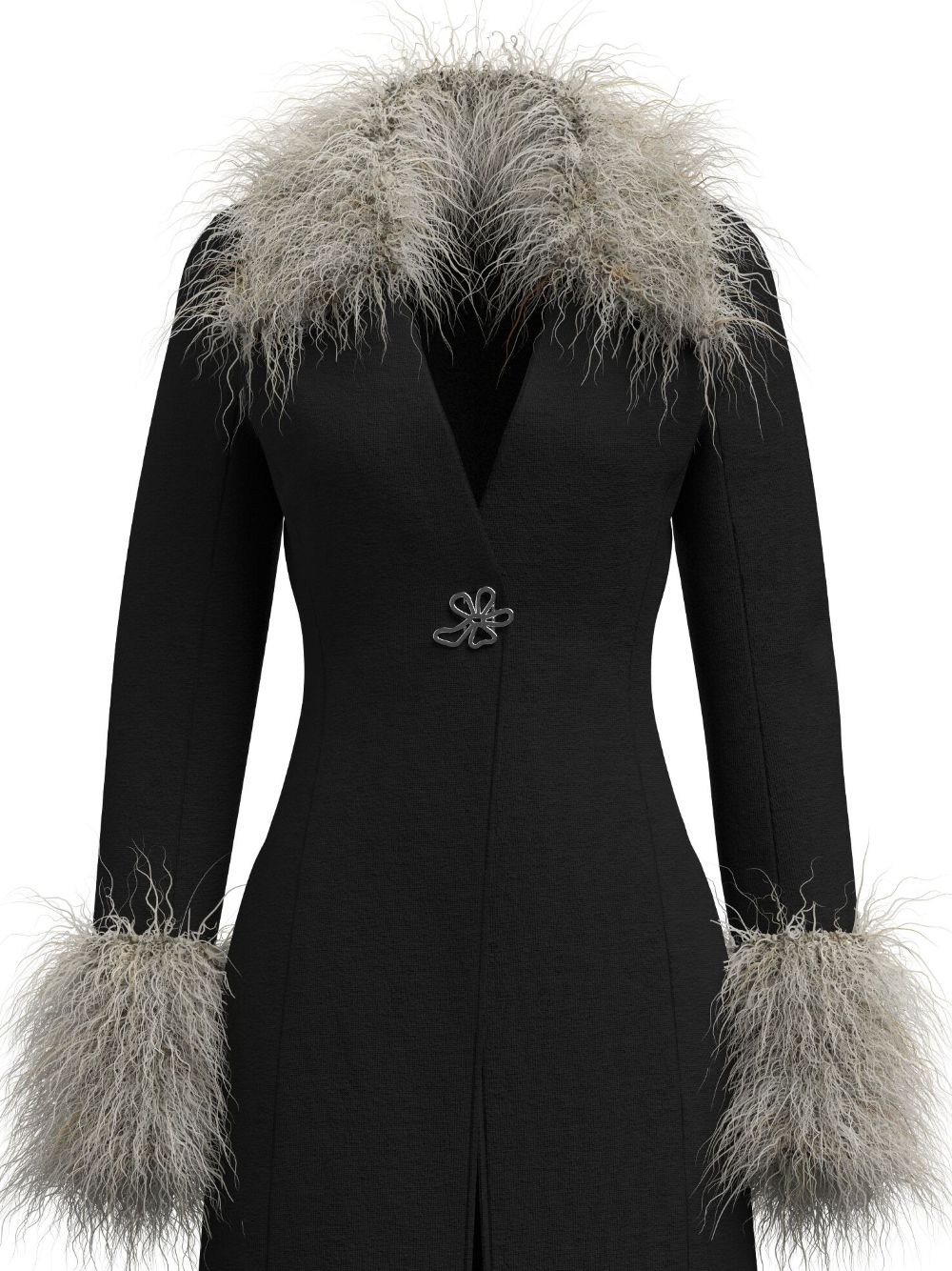 Maccapani Gwen single-breasted coat - Zwart